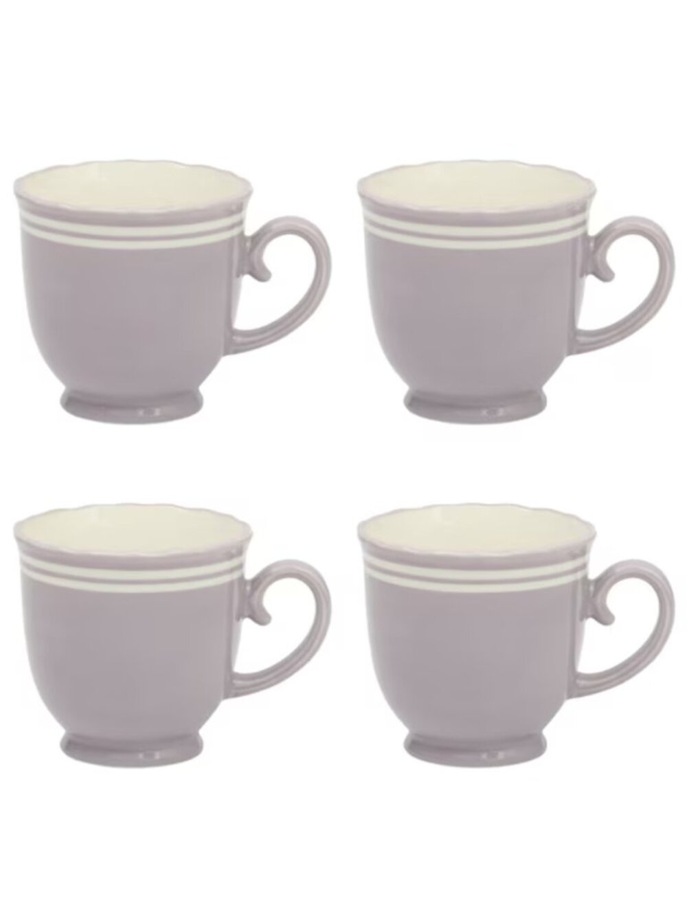 The Pioneer Woman Home Purple Floral Farmhouse Style Ceramic Coffee Mugs Set